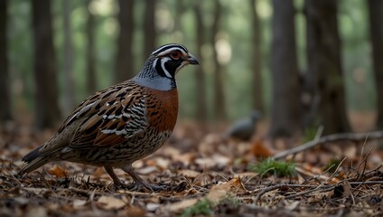 A curious encounter with a covey of quail while hiking in the woods ai_generated