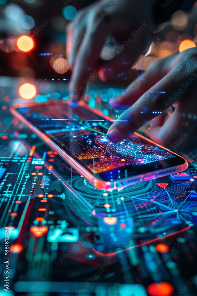 Aufkleber innovative smartphone with holographic display for futuristic visual interactivity and design