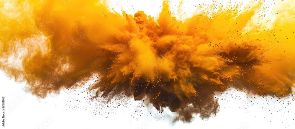 Aufkleber a freeze-frame image capturing the explosion of yellow powder creating a mesmerizing abstract backdr