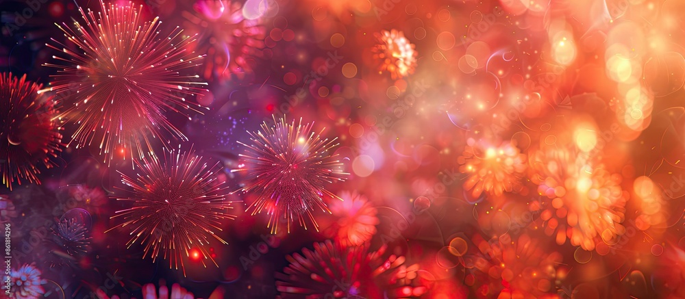 Leinwandbilder new year fireworks create an abstract holiday background with copy space for added text or images.