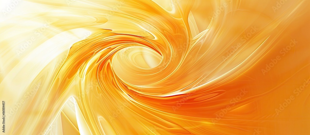 Poster Light orange-yellow abstract bulge in the center with copy space image.