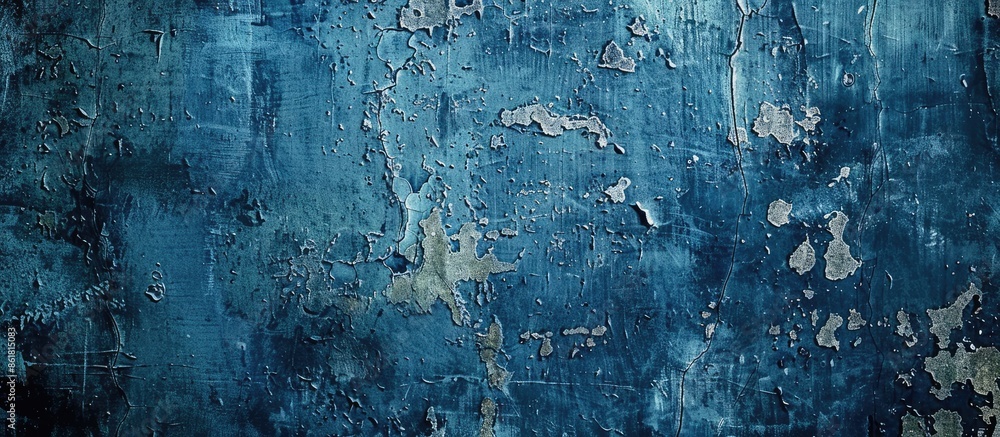 Leinwandbilder Dark blue cement wall providing a beautiful grunge backdrop with space for text in the image. Copy space image. Place for adding text and design