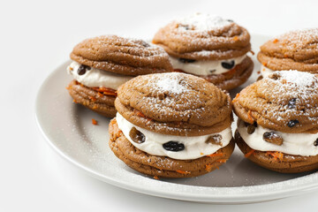 Gourmet Carrot Cake Whoopie Pies with Sweet Raisins and Spices