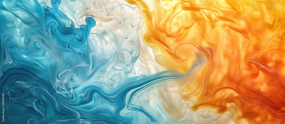 Aufkleber an abstract background created with acrylic colors and ink swirling in water, ideal for using as a c
