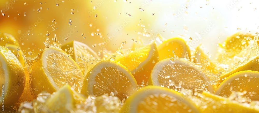 Aufkleber Lemons creating an abstract background with copy space image.