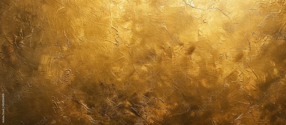 Aufkleber Top view of a golden paper texture against a gold background with copy space image.
