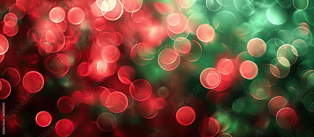 Fototapete soft focus red and green circles create an abstract background with copy space image.