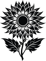 Fototapeta premium Sunflower silhouette design art