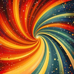 Vintage Abstract Swirling Background With Stars