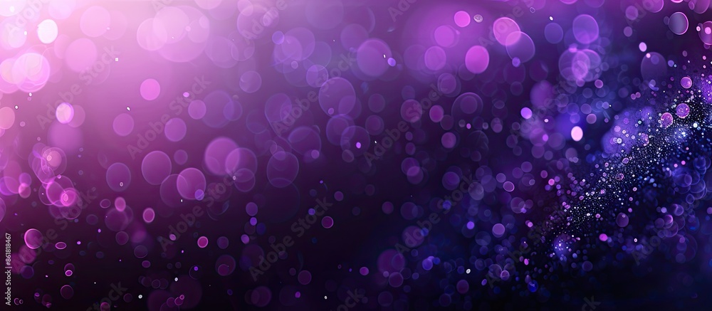 Poster Modern abstract circular glowing bokeh on a purple background, creating a blurred backdrop with ample copy space image for a banner.