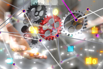 Obraz premium gear Technology background. Big data concept - 3d