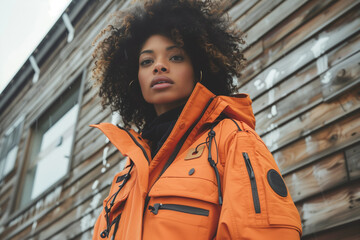 Recycled Material Orange Jacket Sustainable Mountain Gorpcore Fashion