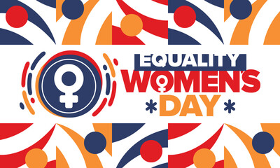 Women's Equality Day in United States. Female holiday, celebrated annually in August 26. Women right history month. Feminism concept. Poster, greeting card, banner and background. Vector illustration