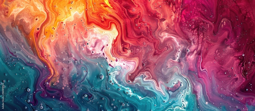 Poster An abstract background created with acrylic colors and ink swirling in water, ideal for using as a copy space image.