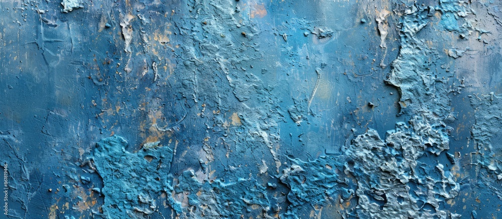 Poster Blue decorative plaster or concrete texture creating an abstract grunge background suitable for design with copy space image.