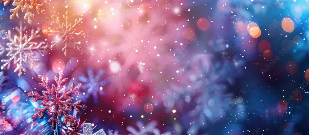 Poster abstract christmas background with snowflakes, ideal as a copy space image.