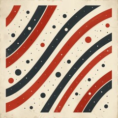 Vintage Abstract Background With Red and Blue Stripes
