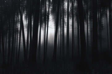 Fototapeta premium Fog in the woods with motion blur