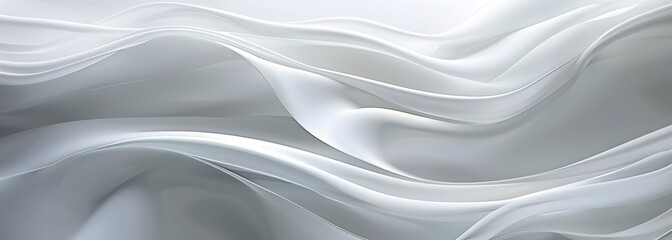 Obraz premium Abstract white background with soft lines and curves, creating an elegant and minimalist design. The light grey color of the gradient adds sophistication to your presentation