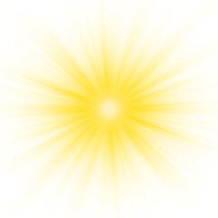 Transparent yellow sunlight special lens flash light effect. Front solar flare lenses. Glowing light effects. PNG.	