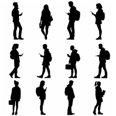 シルエットアイコン 人物 日常 携帯 ライフ