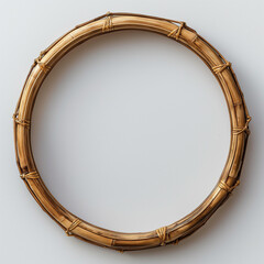 Obraz premium Bamboo circle on white background, space in the middle 