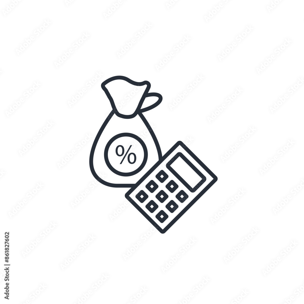 Poster calculator icon. vector.editable stroke.linear style sign for use web design,logo.symbol illustratio