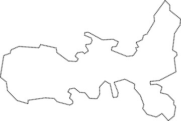 dot line drawing of elba island map.