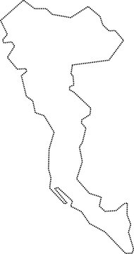dot line drawing of corfu island map.