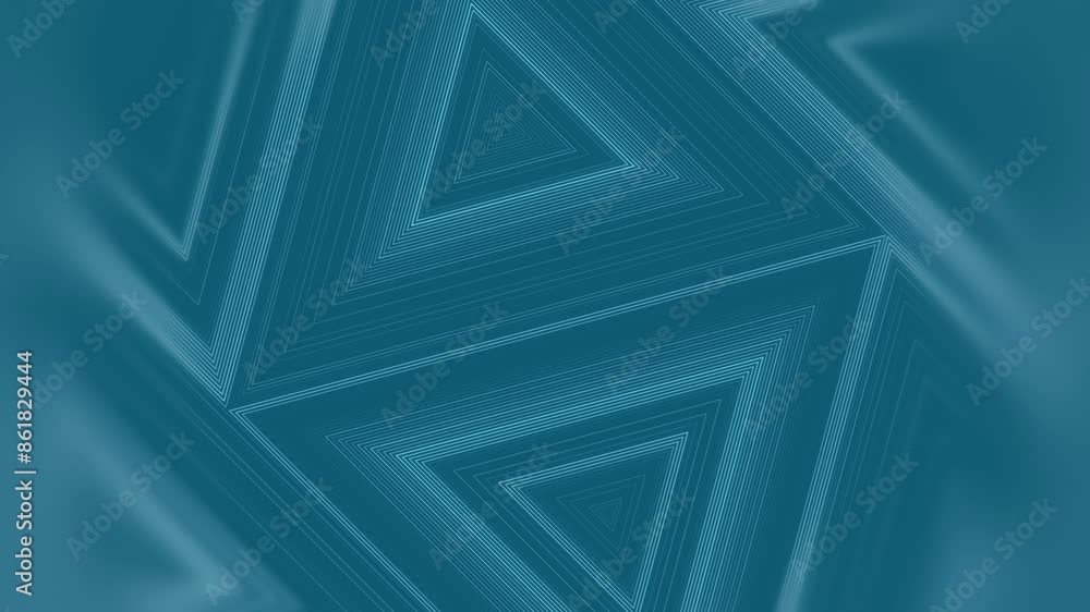 Aufkleber Digital seamless loop animation of flowing light blue color waves on a triangle pattern on a green background. 3d rendering. 4K, Ultra HD resolution