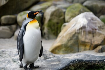 Fototapeta premium Penguin in the iceland, Discovering Penguins in Iceland, A Unique Wildlife Adventure, Exploring Iceland's Unexpected Penguin Sightings in 2024