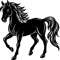 Obraz premium Horse silhouette vector illustration Design on a white background