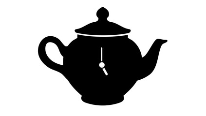 Vector illustration with teapot. Lettering tea o clock