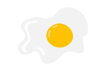 Broken chicken egg. Flat illustration in cartoon style