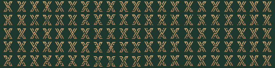Mega collection letter x logo design. modern logotype x design with gold color. vector illustration