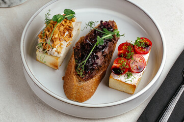 cocktail snacks. an aperitif for cocktails. cocktail bar menu