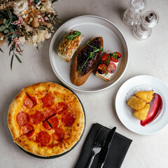 cocktail snacks. an aperitif for cocktails. cocktail bar menu