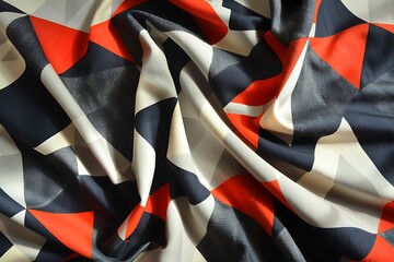 A bold geometric fabric design that plays with shadows and light