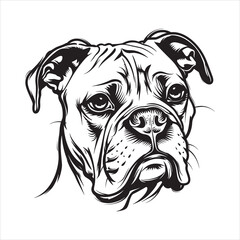 Bulldog face silhouette vector  illustration line design