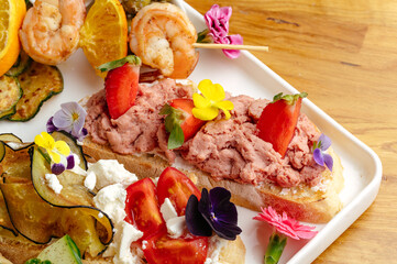 cocktail snacks. an aperitif for cocktails. cocktail bar menu
