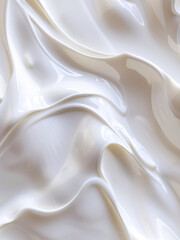 Fototapeta premium Pure skin care cream texture. High-quality photo smooth creamy cosmetic product background. Close up of soft and beauty cream with milk texture.
