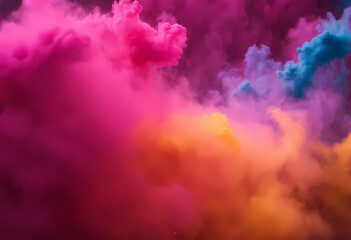 Fototapeta premium colored dust blowing to celebrate Holi