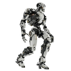 3D robot graphic against white background high resolution (8k)