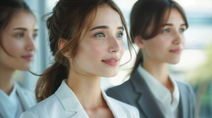 Fototapeta premium 整列するビジネスウーマン