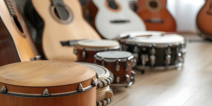 Traditional Brazilian Music Instruments and Dance Styles from Different Regions of Brazil. Concept Samba, Forr&oacute;, Capoeira, Berimbau, Tamborim