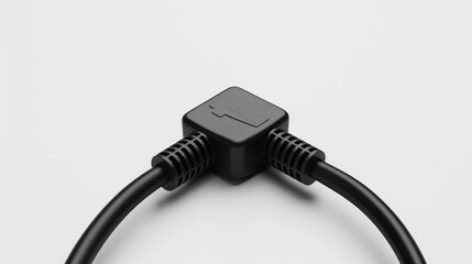 EU power cord for low power devices with C7 connector on white background Suitable for laptops audio and video equipment viewer perspective