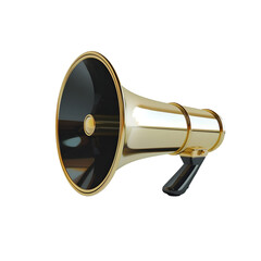 3D-rendered megaphone mock-up on a transparent background