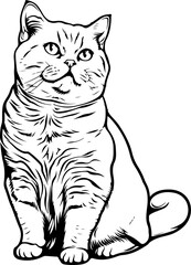 Obraz premium British cat clipart desing illustration 