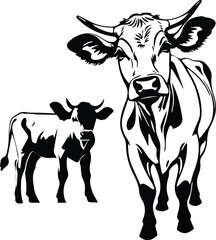 Peeking Cow & Calf – Farmhouse Art Print