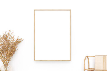 Frame mockup interior, poster frame mockup, 3d render